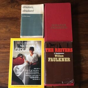 William Faulkner books + Nat Geo Reivers Absalom Sound Fury (Lot of Four 4)